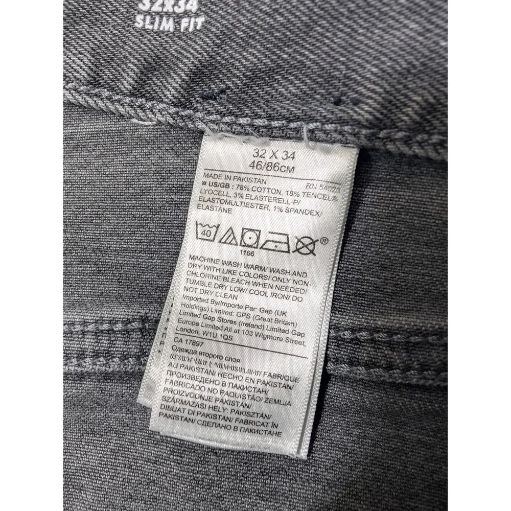 Banana Republic Jeans Mens 32/34 Gray/Black Legacy‎ Slim Fit Stretch